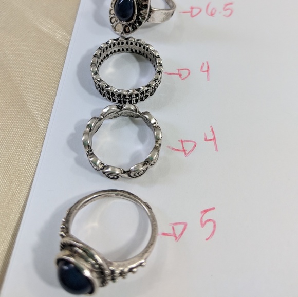 🦄 NEW 5pcs Vintage Antique Style Ring Set Boho - Picture 5 of 6